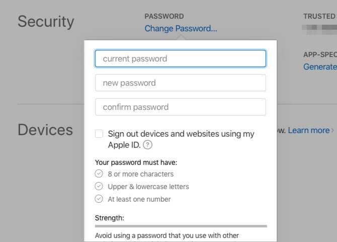 روش تغییر دادن رمز عبور Apple ID