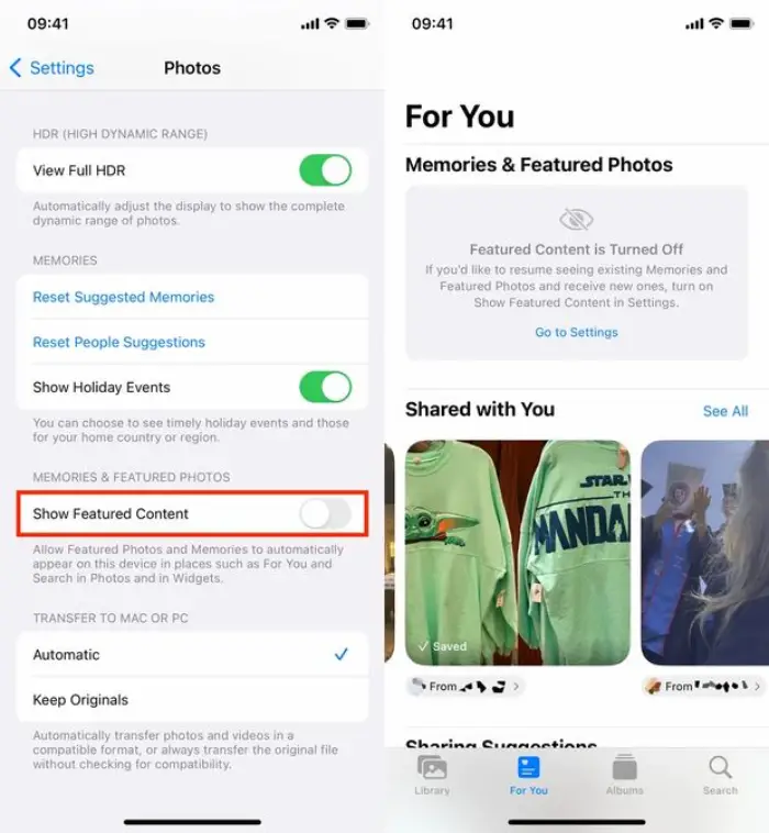 نمایش Featured Photos و Memories در آیفون