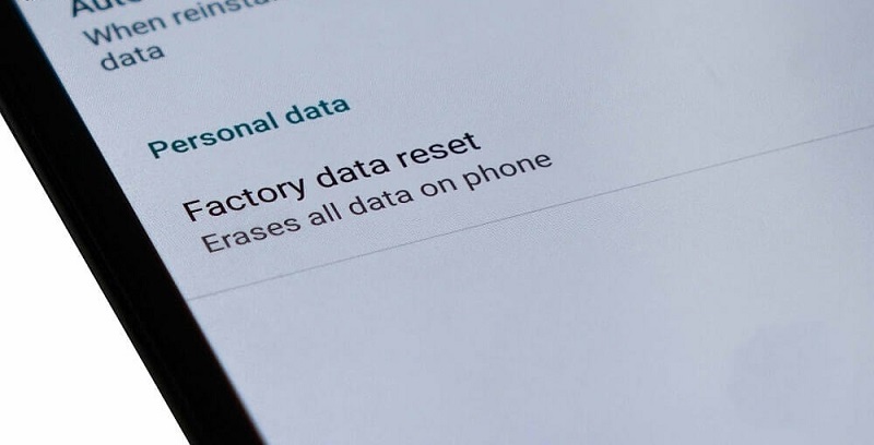 ریست فکتوری کردن گوشی برای رفع خطای Android.process.acore