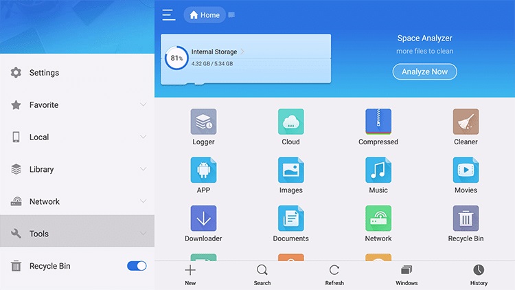 برنامه ES File Explorer استفاده کنید